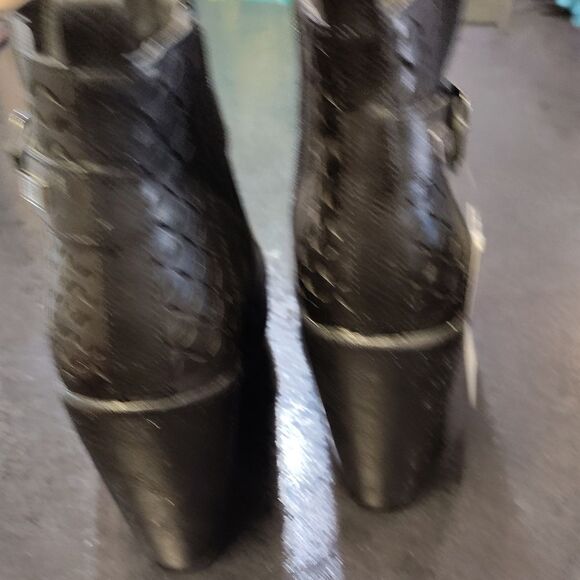 Jambu Black Heeled Boots with Chunky Heel and Decorative Strap - Picture 5 of 6